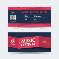 Music Festival Ticket Card. Element Template for Design. Vector illustration