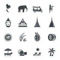 iconos de tailandia. ilustración vectorial vector