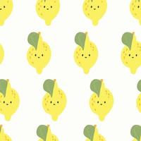 seamless pattern with lemon in hand drawing style vector