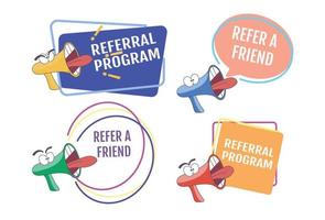 People making money from referral. Refer a friend or Referral marketing concept