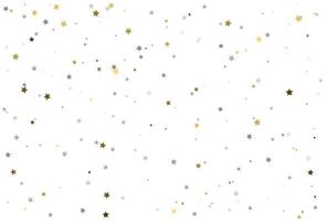 Christmas drawing with gold and silver stars. Silver and gold  star Celebration Confetti. vector