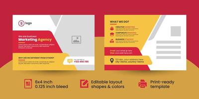 Corporate business postcard template, eddm direct mail postcard template vector