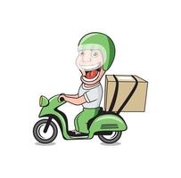 Funny delivery worker smiling design illustration vector