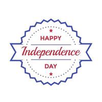 Happy Independence Day badge on white vector