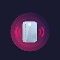 Contactless credit card payment icon, vector