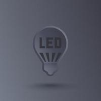 led light bulb vector icon