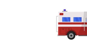Ambulance illustrated on a white background video