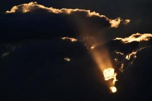 lightning strike on black clouds photo