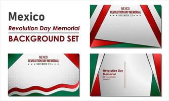 Revolution Day Memorial Background Design. November 15. November 20. Premium and luxury greeting card, letter, poster, or banner. With Mexico National Flag vector illustration