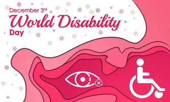 International Day of Persons with Disabilities. December 3. Premium and luxury background, greeting card, letter, poster, or banner. With earth, wheelchair, and disability sign icon vector