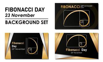 Fibonacci Day Background. November 23. Premium and luxury greeting card, letter, poster, or banner. With golden ratio shape icon. Vector illustration