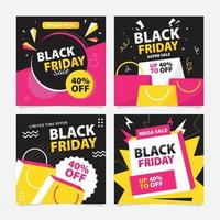 Black Friday Social Media Posts vector