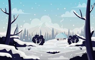 fondo de paisaje al aire libre de invierno vector