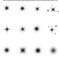 black shiny sparkle star in transparent style vector