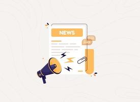 News concept or daily newspaper with megaphone vector