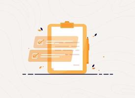 Clipboard with completed tasks vector