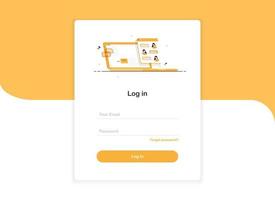 Login ui banner template for web vector