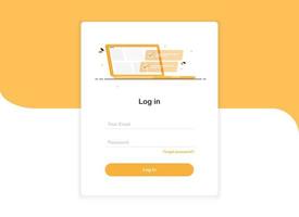 Login ui template with laptop vector