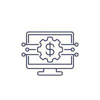 money management, financial audit line icon vector