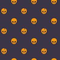 Patrón con calaveras, fondo de vector de halloween transparente oscuro