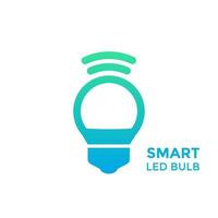 smart led light bulb vector icon on white
