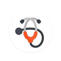 stethoscope icon, flat style vector