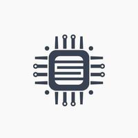 technology, circuit board icon on white vector