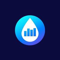 water level icon with graph, vector