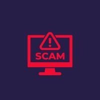 Scam alert icon vector