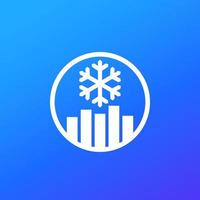 freeze level control icon with graph vector