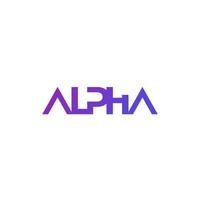 Alpha logo in minimal design vector