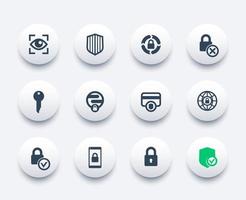 Security icons set vector