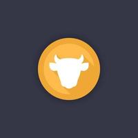 cattle icon with cow head vector