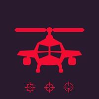 vector de señal de helicóptero de combate