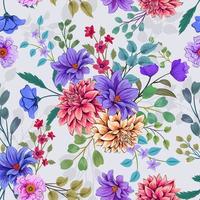Patrón transparente colorido elegante con ilustración de diseño floral botánico vector
