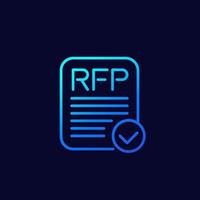 icono de línea rfp para web vector