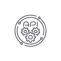 API line icon with gears vector