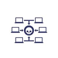 virus informático, icono de ataque de malware vector