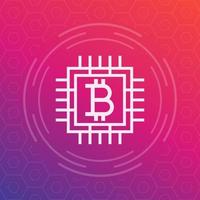 icono de vector de bitcoin, estilo lineal