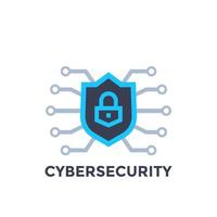 cyber security vector logo with shield