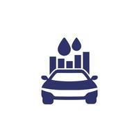 fuel consumption icon with car vector