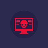 malware, computer virus, cyber attack icon vector