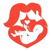 Logotipo o icono de vector de familia feliz, relación de padre, madre e hijo cariñoso. la imagen está aislada sobre un fondo blanco.