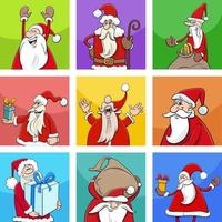 diseño navideño con personajes de santa vector