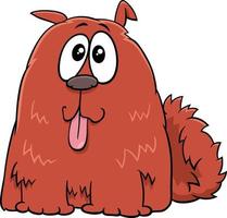 cartoon funny red shaggy dog animal character vector