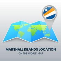 icono de ubicación de las islas marshall en el mapa mundial, icono de pin redondo de las islas marshall vector