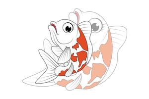 cute cartoon of koi fish vector