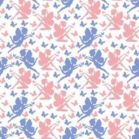 cute fairy and butterfly pattern vector