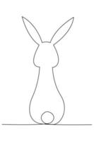 Easter bunny in a minimalist style with one line for a postcard, banner, design. vector