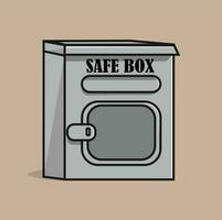 Ilustración de icono de vector de dibujos animados de caja de seguridad